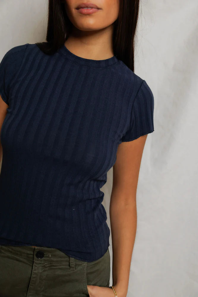 suri rib tee, navy