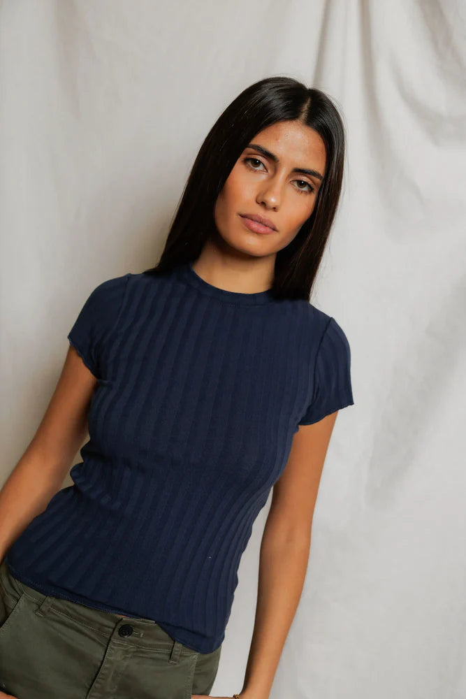 suri rib tee, navy