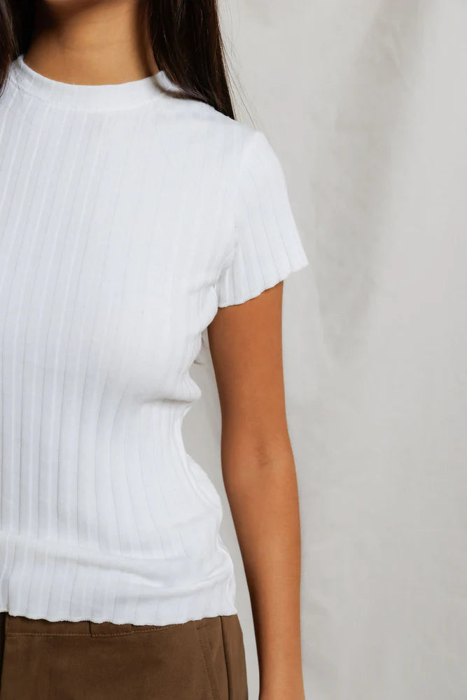 suri rib tee, white