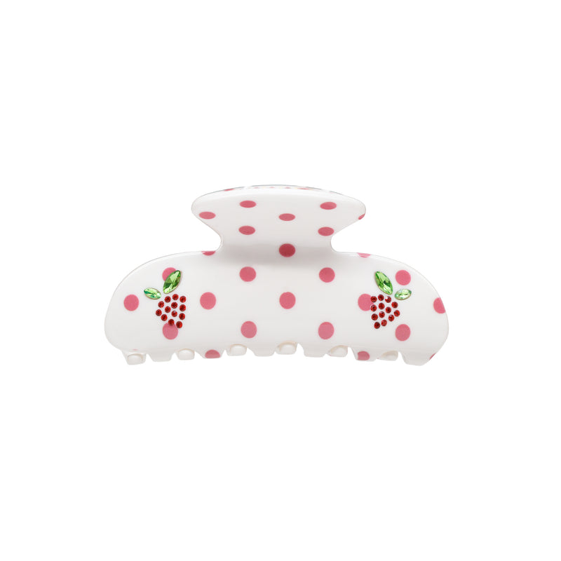 Sweetheart Clip in Coconut Berry Dot