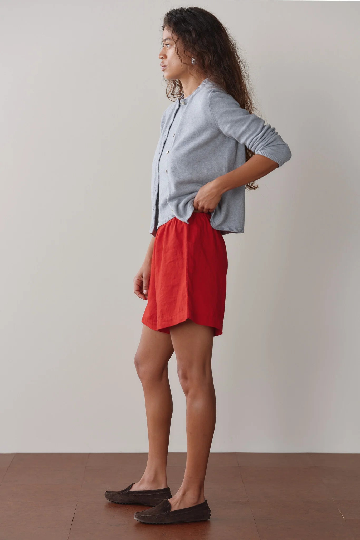 Linen Short, Bell Pepper
