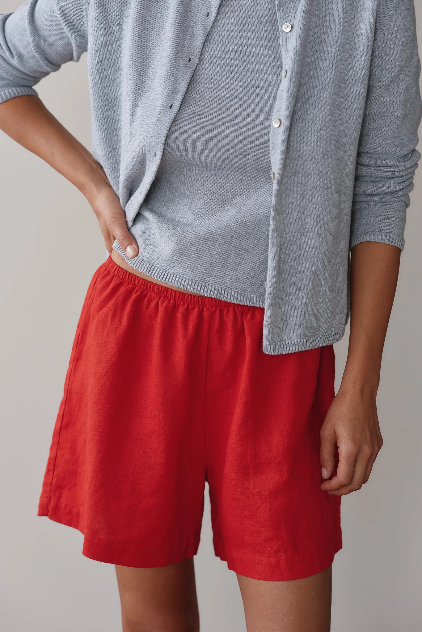 Linen Short, Bell Pepper