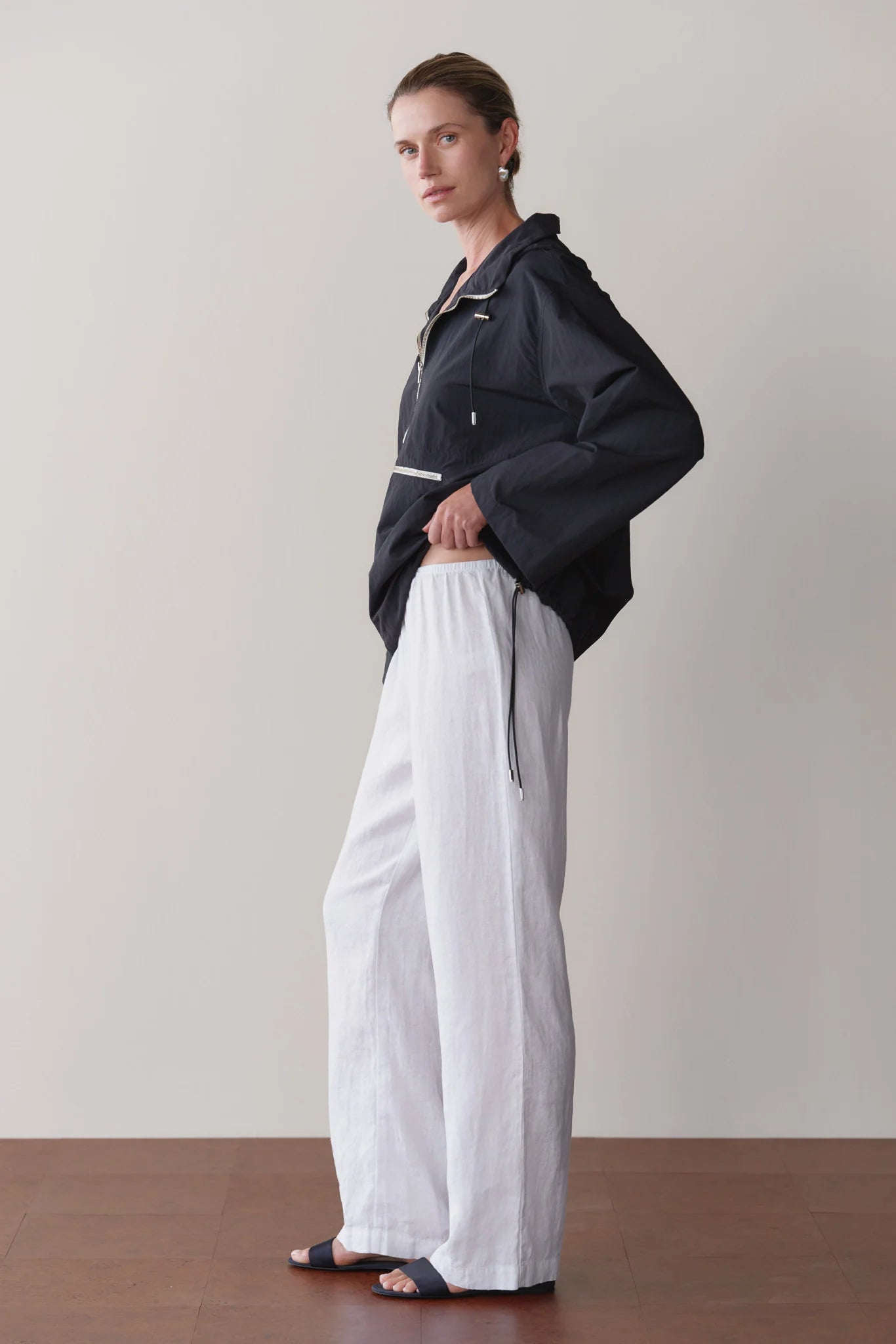 Linen Simple Pant, Powder