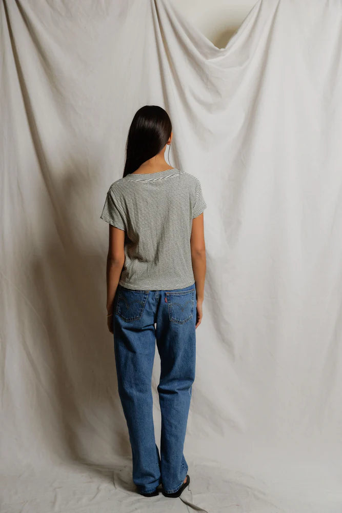 val tee, natural black stripe