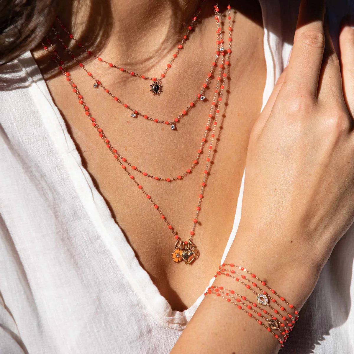 Classic Necklace in Coral